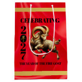 Stunning Chinese Year of the Fire Horse 2026 ミディアムペーパーバッグ (裏面)