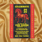 Stunning Chinese Year of the Fire Horse 2026 招待状