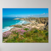 Stunning coastal scenery Newquay beach Cornwall UK ポスター (正面)