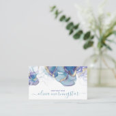 Stunning Dusty Blue Violet Gold Accent Alcohol Ink 名刺 (スタンド正面)