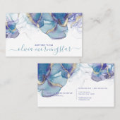 Stunning Dusty Blue Violet Gold Accent Alcohol Ink 名刺 (正面/裏面)