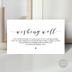 Stunning Elegant Black Wedding Wishing Tree エンクロージャーカード