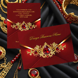 Stunning Elegant Regal Red Gold Jewels Gems 名刺