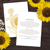 Stunning Elegant Sunflowers Autumn Wedding エンクロージャーカード