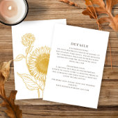 Stunning Elegant Sunflowers Autumn Wedding エンクロージャーカード