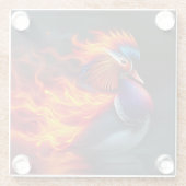 Stunning Flame-boyant Firebird Hot Mandarin Duck ガラスコースター (裏面)