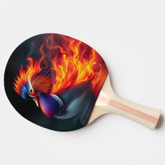Stunning Flame-boyant Firebird Hot Mandarin Duck 卓球ラケット (横)