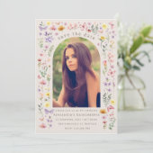 Stunning Floral Arch Quinceañera Custom Photo 招待状 (スタンド正面)