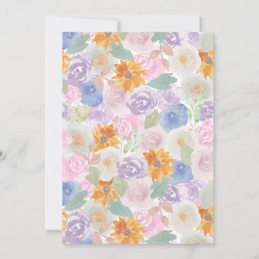 Stunning Flower-Themed Bridal Shower Invite 招待状 (裏面)