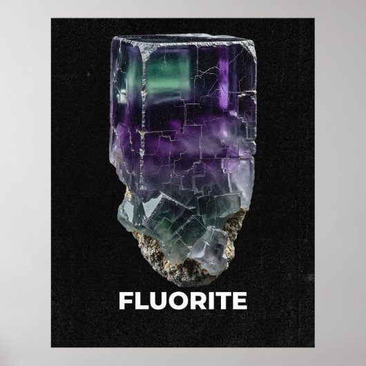 Stunning Fluorite Crystal Specimen ポスター (正面)