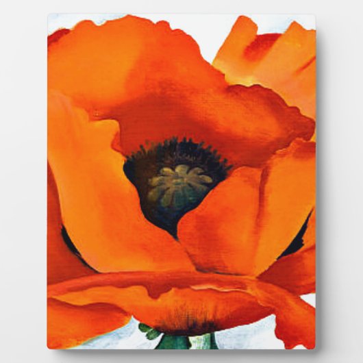 Stunning Georgia O'Keeffe Red Poppy フォトプラーク (正面)