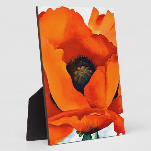 Stunning Georgia O'Keeffe Red Poppy フォトプラーク (側面)
