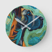 Stunning Great dane ラウンド壁時計 (正面)