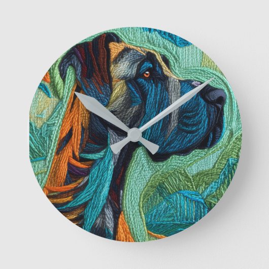 Stunning Great dane  ラウンド壁時計 (正面)