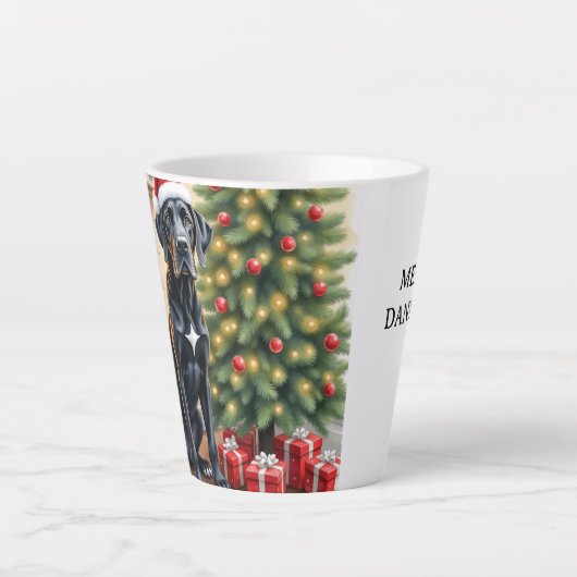 Stunning Great Dane Christmas  カフェラテマグ (正面)