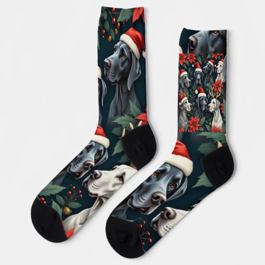 Stunning Great Dane Christmas  ソックス (左)