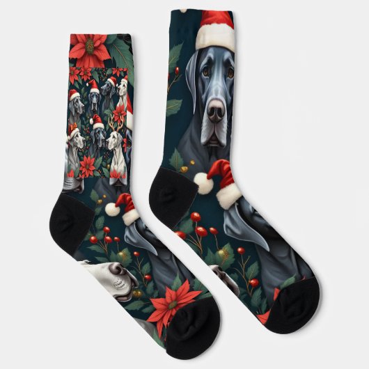 Stunning Great Dane Christmas  ソックス (右)