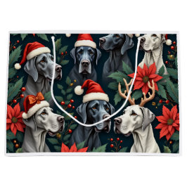 Stunning Great Dane Christmas  ラージペーパーバッグ