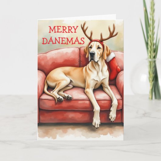 Stunning Great Dane Christmas Card カード (正面)