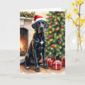 Stunning Great Dane Christmas Card カード (黄色い花)