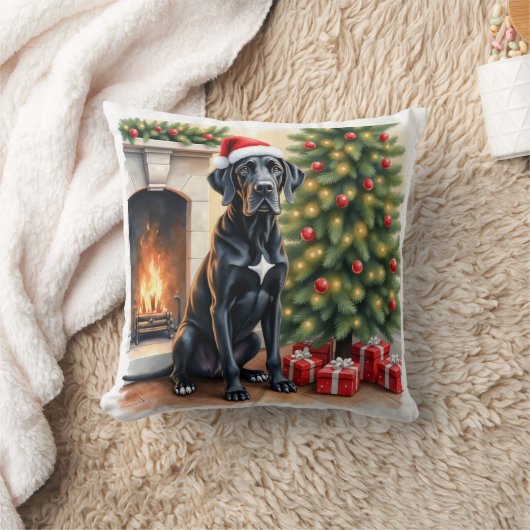 Stunning Great Dane Christmas Cushion クッション (ブランケット)