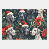 Stunning Great Dane Christmas wrapping paper ラッピングペーパーシート (正面2)