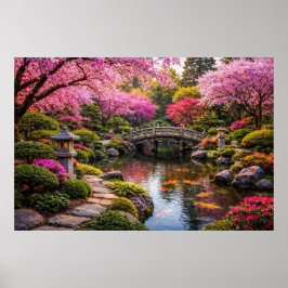 Stunning Japanese Garden & Koi Pond ポスター