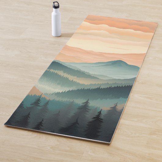 Stunning Mountain Tree Sunset Pattern, Poster Art ヨガマット (インサイチュ)