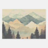 Stunning Mountain Tree Sunset Pattern, Poster Art ラッピングペーパーシート (正面2)