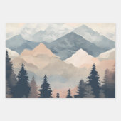 Stunning Mountain Tree Sunset Pattern, Poster Art ラッピングペーパーシート (正面)