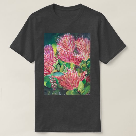 Stunning Ohia Lehua Flowers Blooming in Maui Tシャツ (デザイン正面)