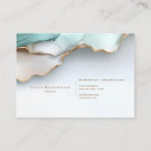 Stunning Opalescent Teal Gold Fluid Alcohol Ink 名刺 (裏面)