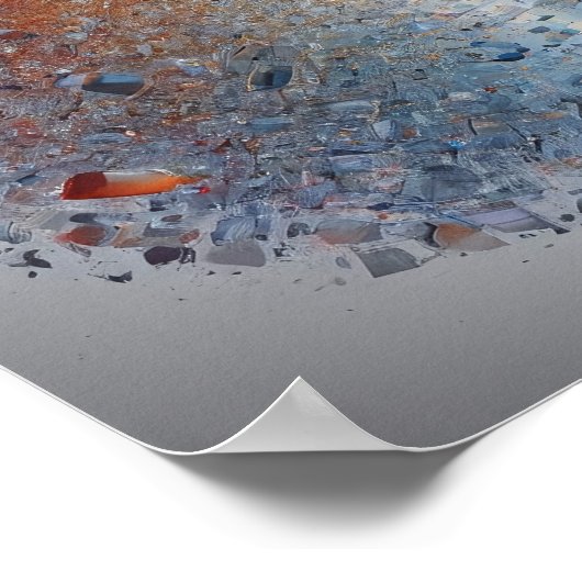 Stunning Orange Blue Nebula Galaxy Space Poster ポスター (角)