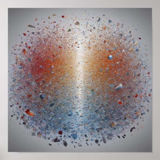 Stunning Orange Blue Nebula Galaxy Space Poster  ポスター (正面)