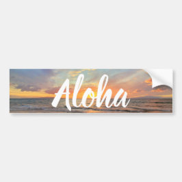 Stunning Orange Maui Sunset Aloha バンパーステッカー