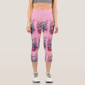 Stunning Pastel Hummingbird Floral カプリレギンス (正面)