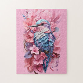 Stunning Pastel Hummingbird Floral ジグソーパズル