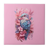 Stunning Pastel Hummingbird Floral タイル (正面)