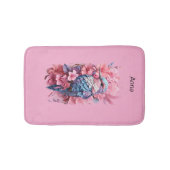 Stunning Pastel Hummingbird Floral バスマット (正面)