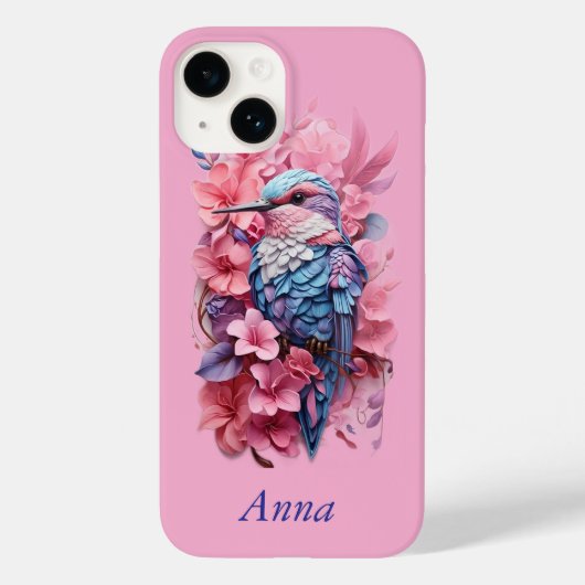 Stunning Pastel Hummingbird Floral Case-Mate iPhoneケース (裏面)