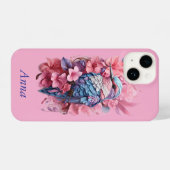 Stunning Pastel Hummingbird Floral iPhoneケース (裏面横)