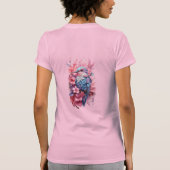Stunning Pastel Hummingbird Floral Tシャツ (裏面)