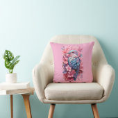 Stunning Pastel Hummingbird Floral Throw Pillow クッション (椅子)