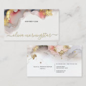 Stunning Pink Blush Ultra Liquid Alcohol Ink 名刺 (正面/裏面)