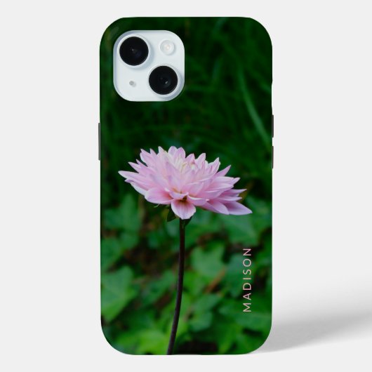 Stunning Pink Flower Personalized Name Case-Mate iPhoneケース (裏面)