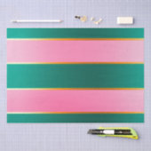 Stunning Pink & Green Modern Stripes 薄葉紙 (クラフト)