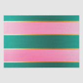 Stunning Pink & Green Modern Stripes 薄葉紙 (正面)