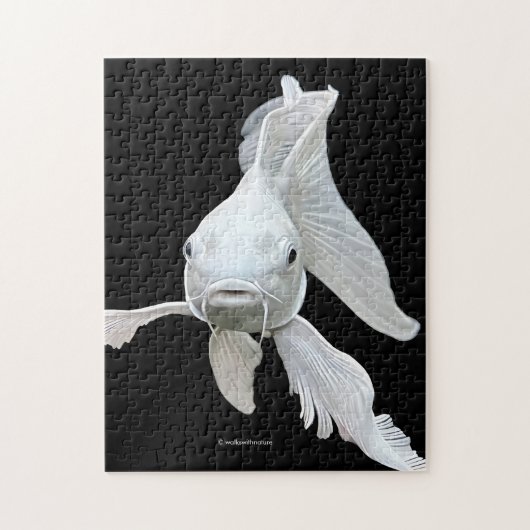 Stunning Platinum Butterfly Koi Carp ジグソーパズル (縦)