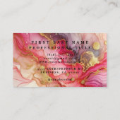 Stunning Pretty Pink & Gold Alcohol Ink Watercolor 名刺 (裏面)