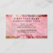 Stunning Pretty Pink & Gold Alcohol Ink Watercolor 名刺 (裏面)